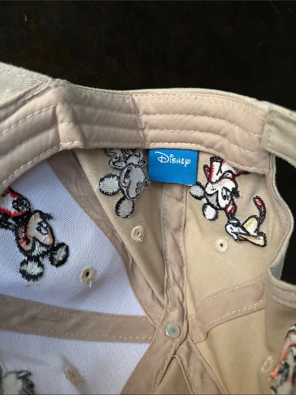 Disney Beige Baseball Cap with Embroidered Mickey Mouse